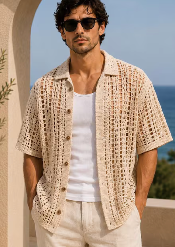 Camisa Crochet Ivory Breeze