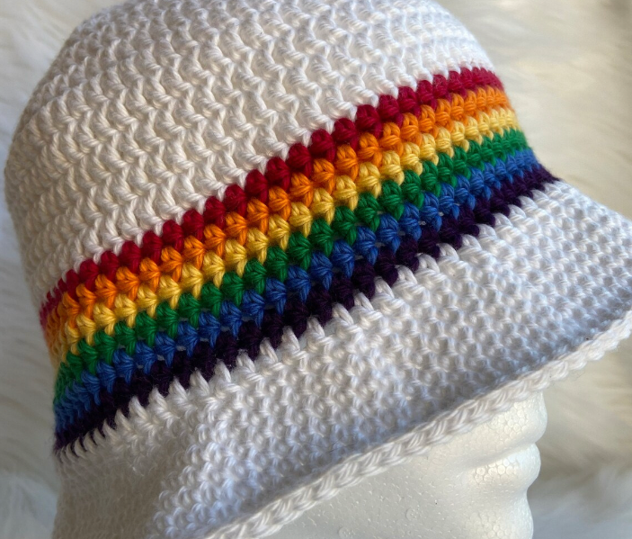 Bucket Hat Rainbow Crochet