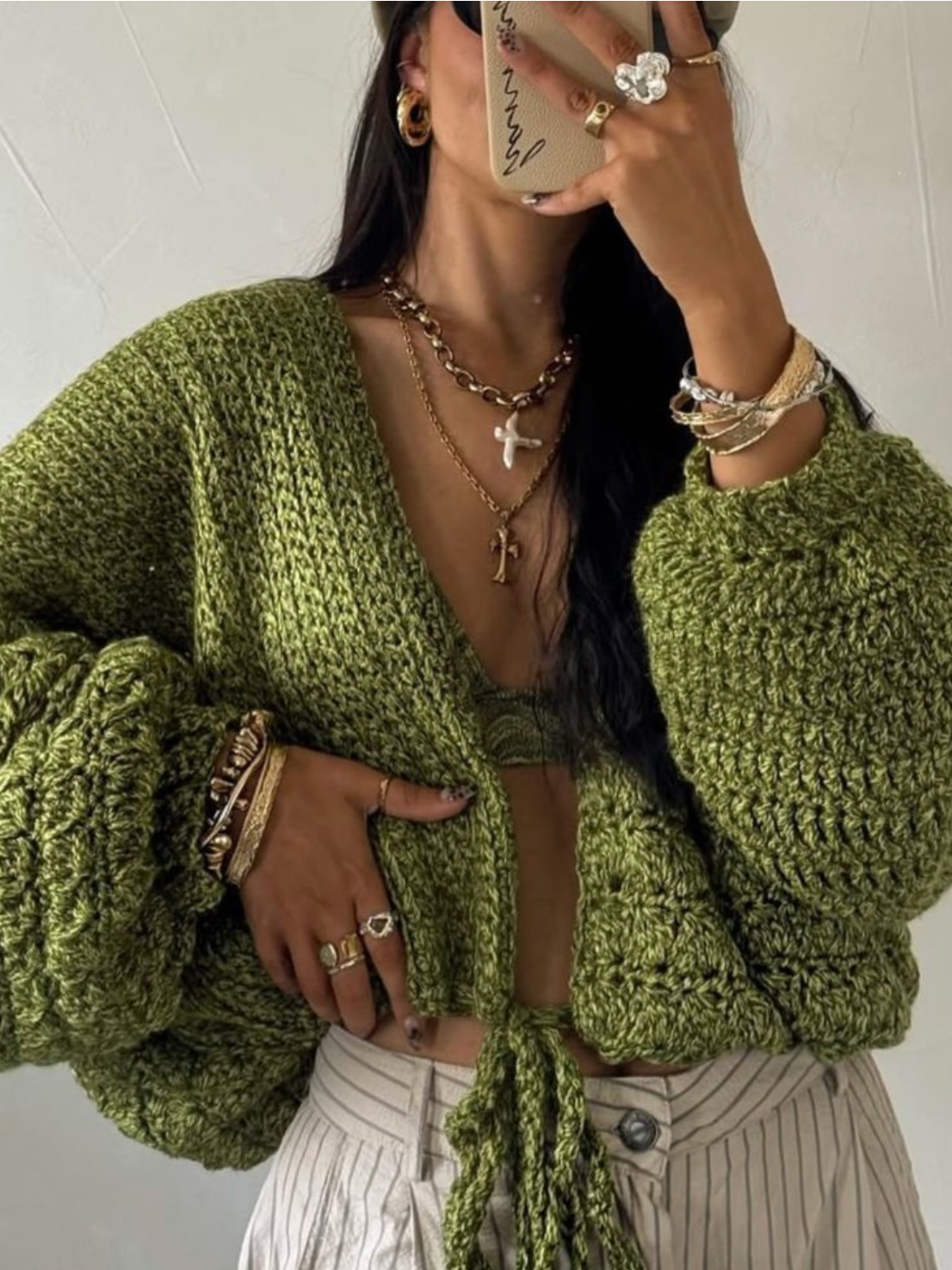 Cardigans Leaf Knit