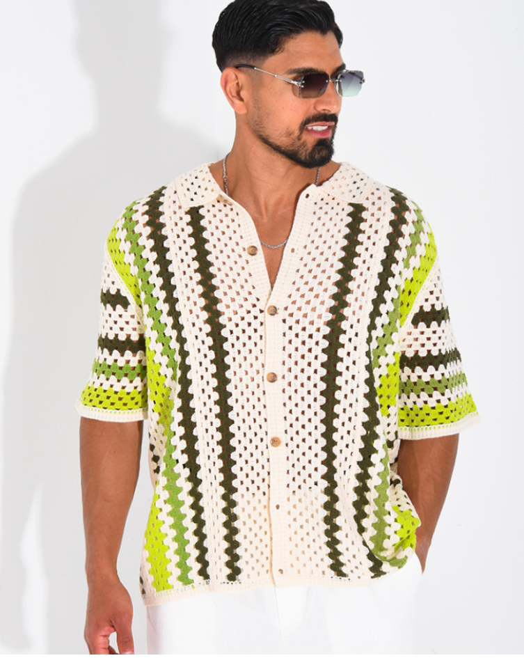 Camisa Crochet Lime Riviera