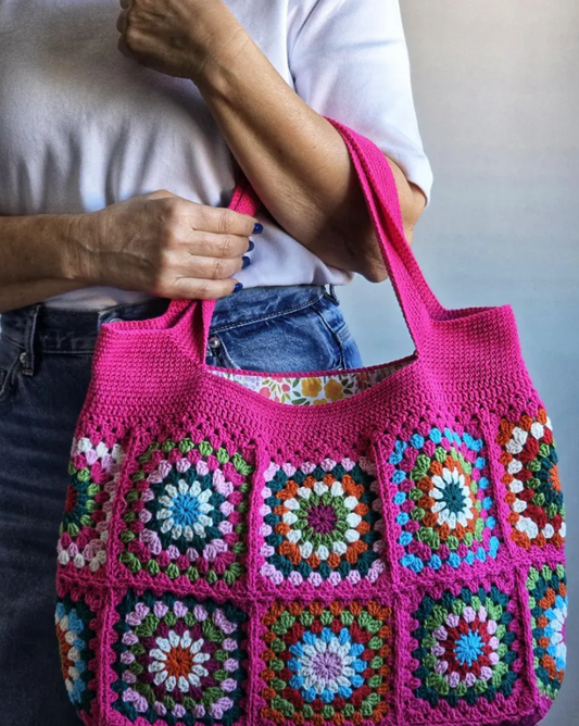 Granny Square Crochet Tote Bag