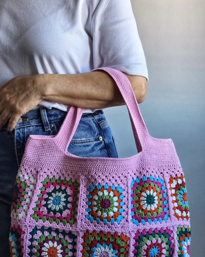 Granny Square Crochet Tote Bag