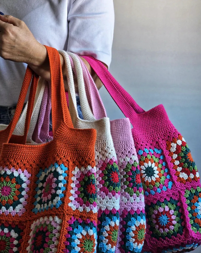 Granny Square Crochet Tote Bag