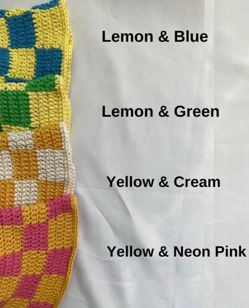 Checkerboard Crochet Bucket Hat
