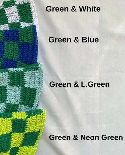 Checkerboard Crochet Bucket Hat