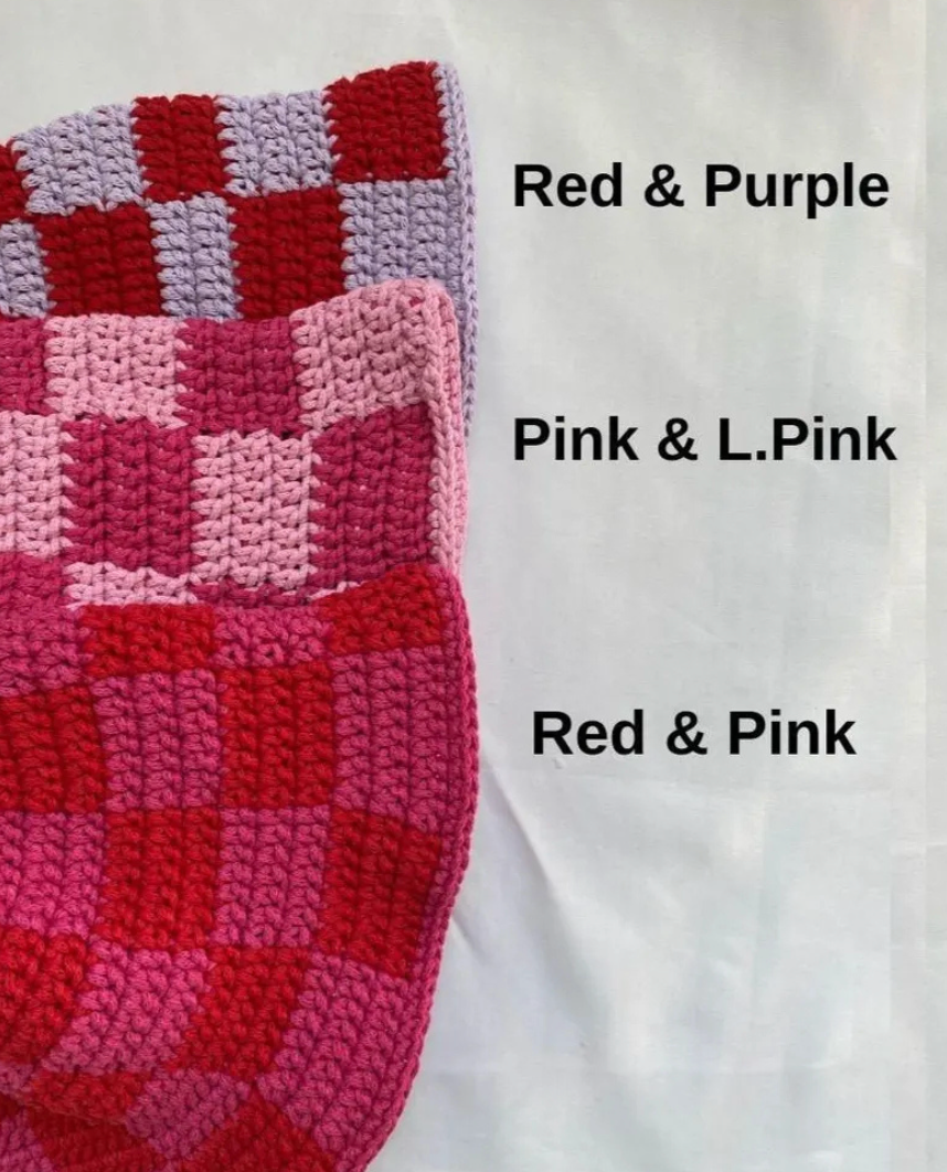 Checkerboard Crochet Bucket Hat