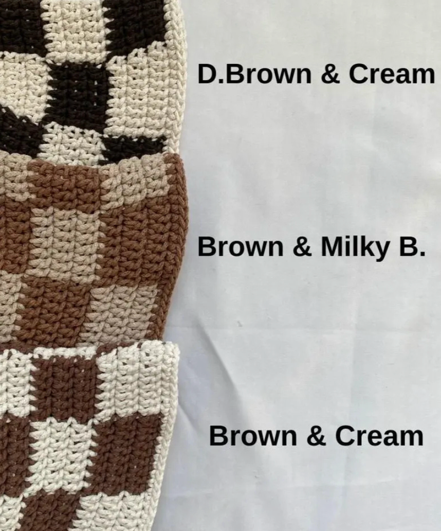 Checkerboard Crochet Bucket Hat