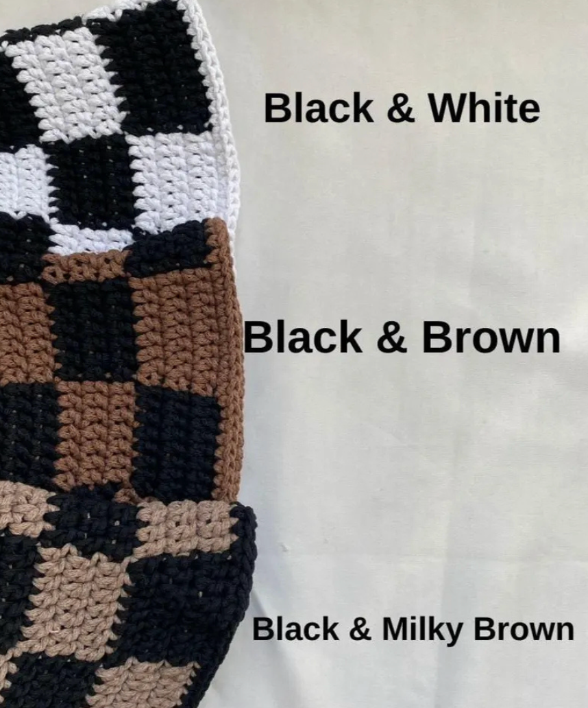 Checkerboard Crochet Bucket Hat