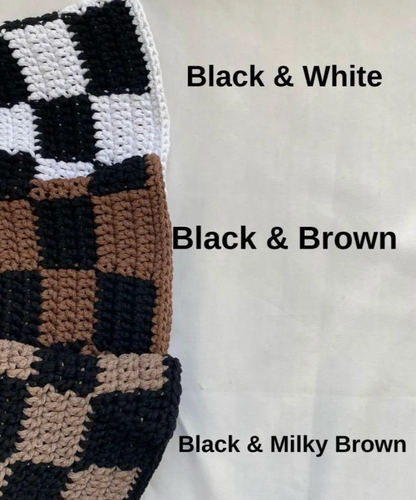Checkerboard Crochet Bucket Hat