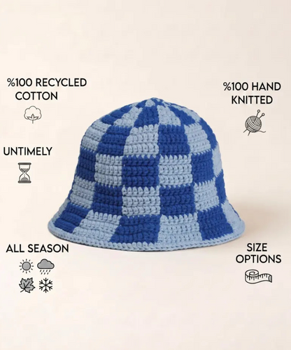 Checkerboard Crochet Bucket Hat