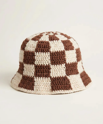 Checkerboard Crochet Bucket Hat