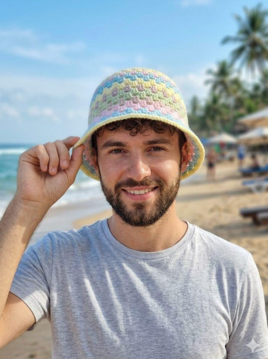 Bucket Hat Pastel Crochet