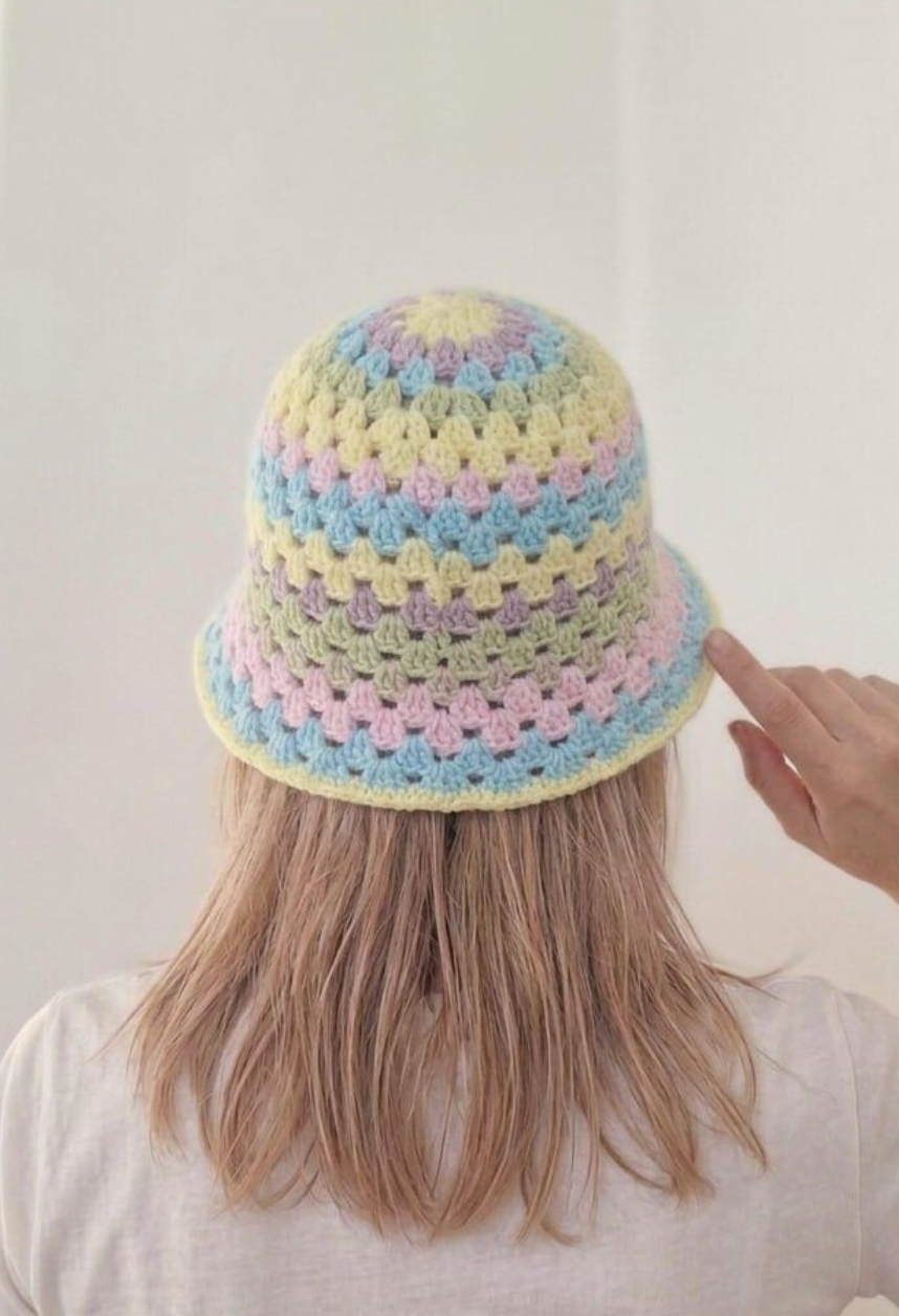 Bucket Hat Pastel Crochet