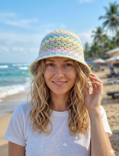 Bucket Hat Pastel Crochet