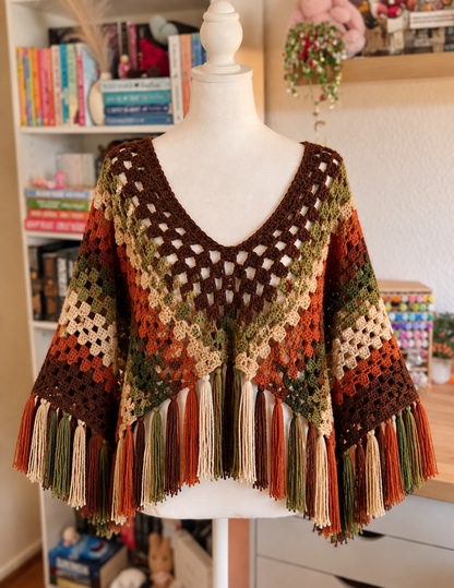 Poncho de Crochet Autumn Forest