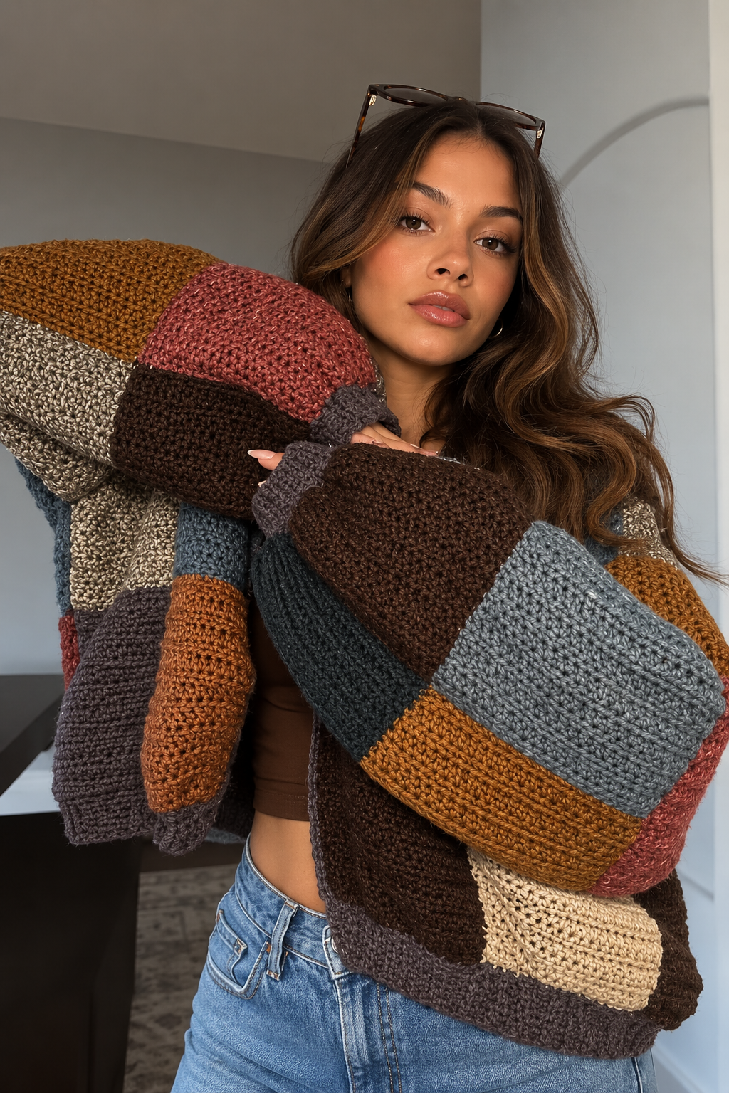 Cardigan de crochet Earth Mosaic, MOIKANA ROOTS (3)
