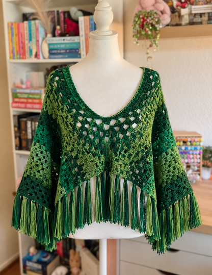 Emerald Wild Crochet Poncho
